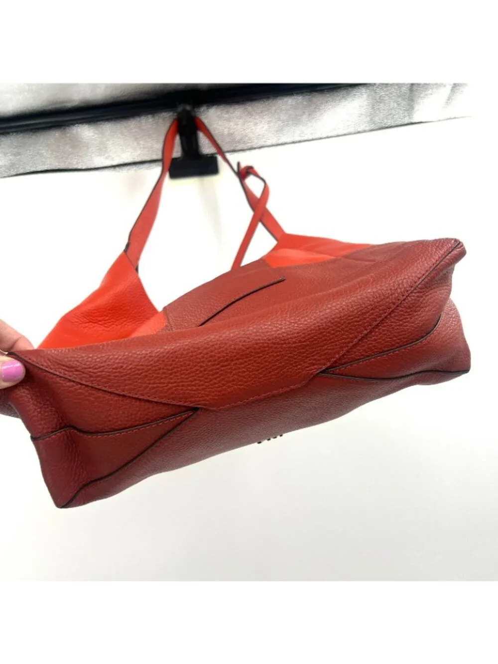Michael Kors Junie Medium Pebbled Leather Orange Hobo Bag w/Dust Bag
